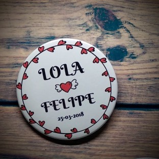 Chapas para bodas FlowerHeart