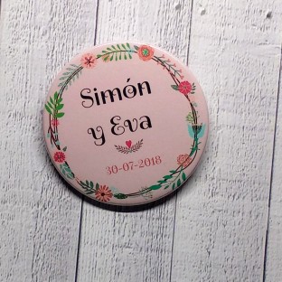 Chapas boda FlowerPink
