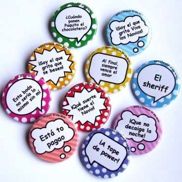Chapas para bodas personalizadas con tus frases