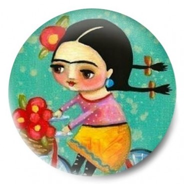 Frida Kahlo en bici dibujo