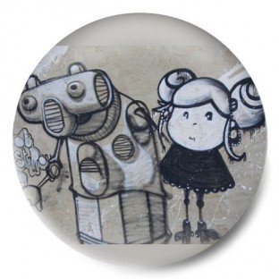 Street Art Niña y Robot