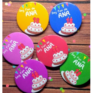 chapas cumpleanos soy fan tarta